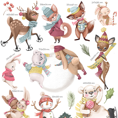 Наклейки милая зима – фото 1