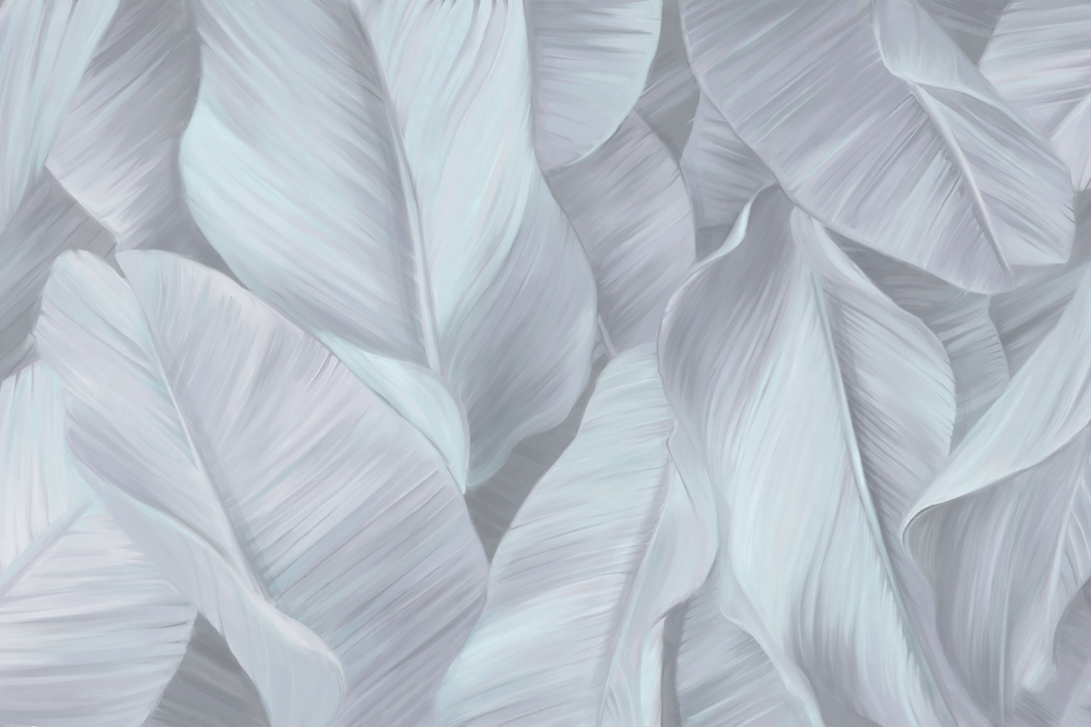 Печать обоев: KOI LEAF BLUE