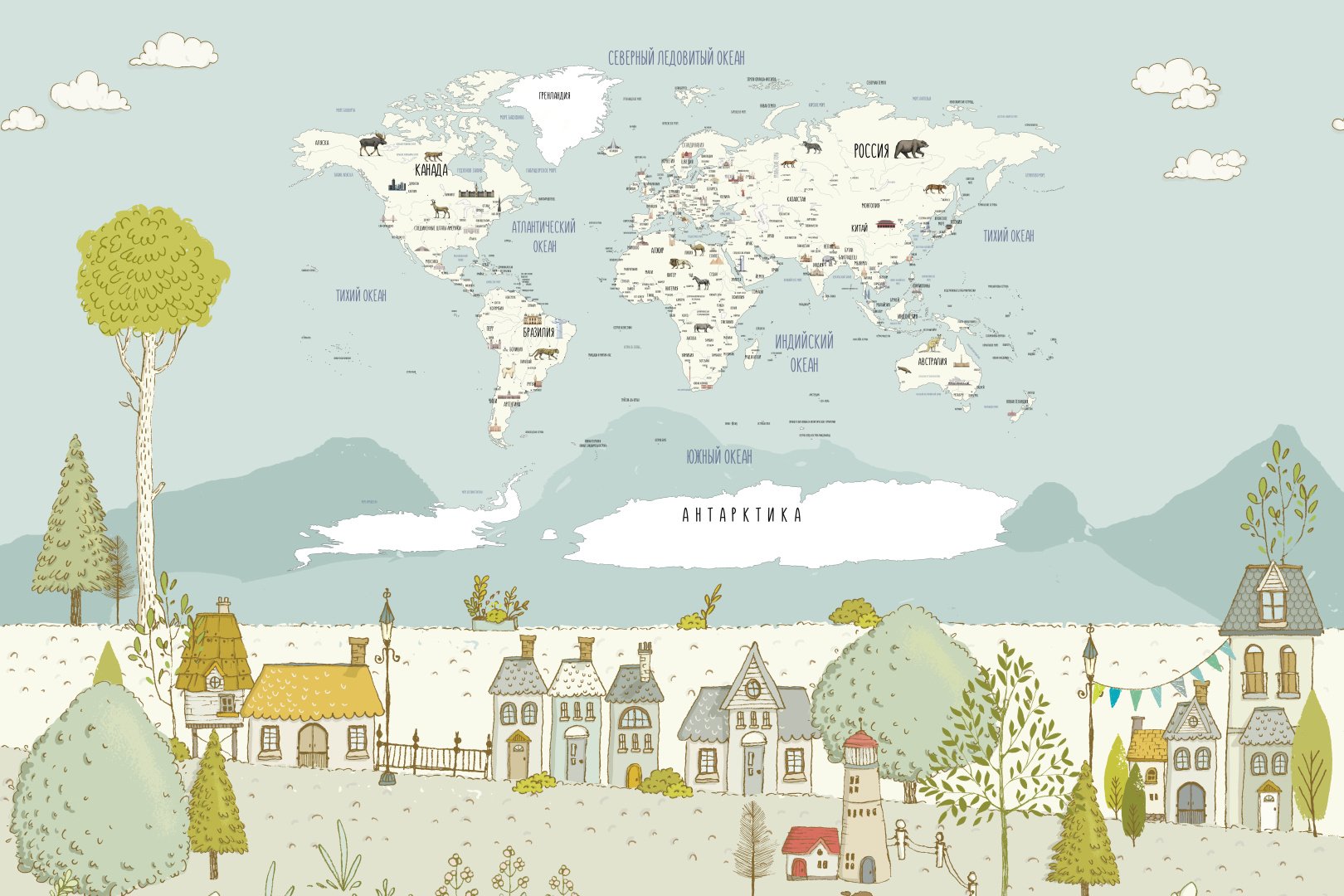 Печать обоев: big town map