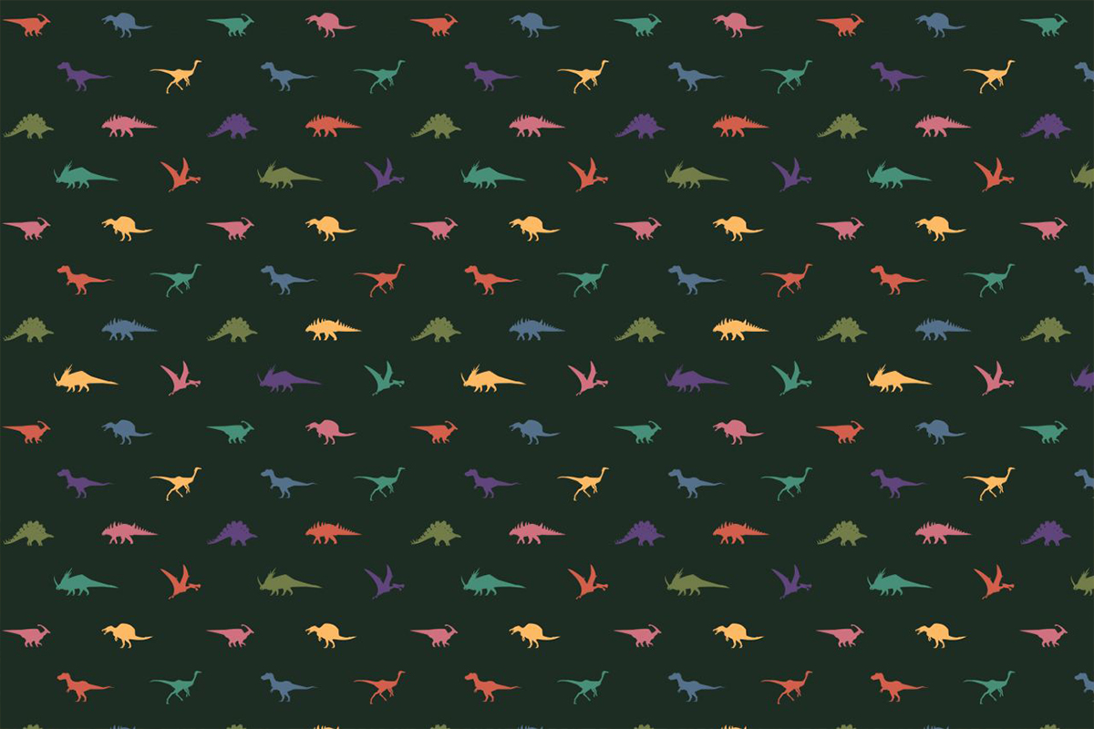 Печать обоев: Мир динозавров pattern green