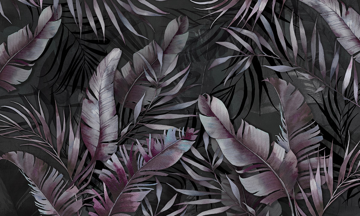 Печать обоев: NIGHT TROPI indigo