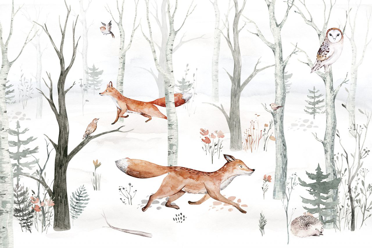 Печать обоев: Wforest fox