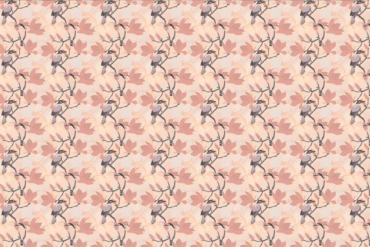 Печать обоев: Птицы среди магнолий