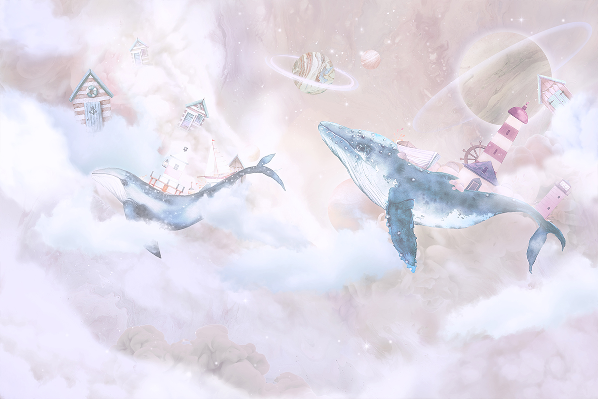 Печать обоев: FLYING WHALES 6