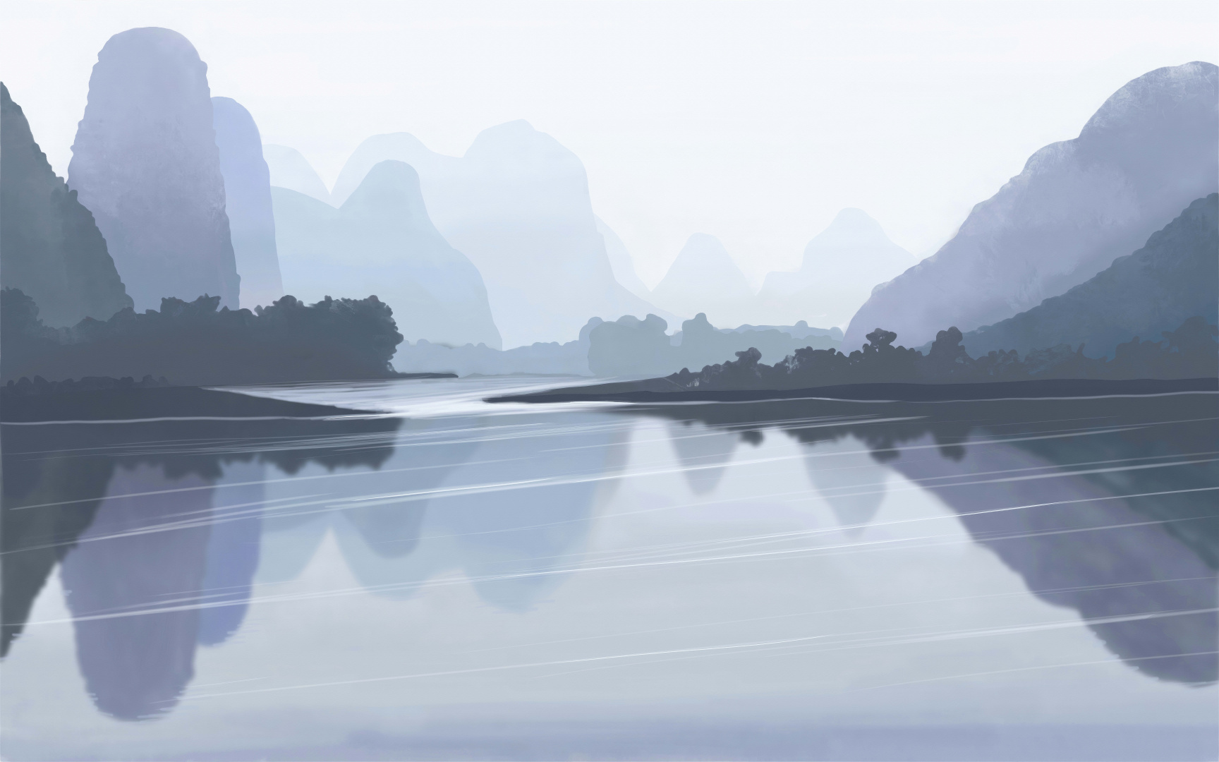 Печать обоев: Горы фиолетовые