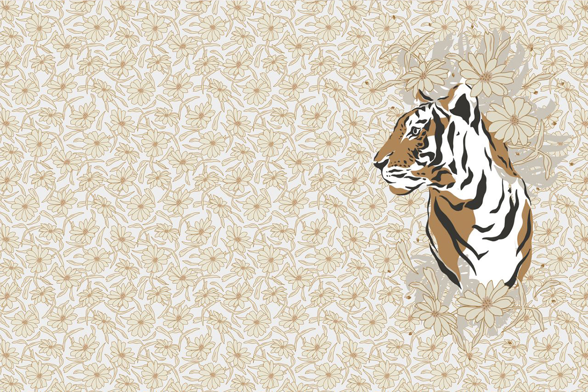 Печать обоев: GRAPHIC CATS AND TROPICS 3