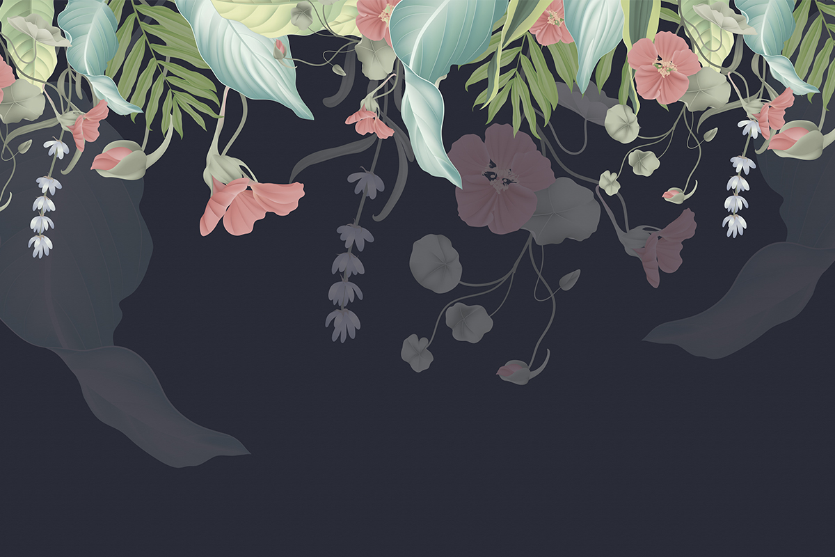 Печать обоев: Нисходящие цветы