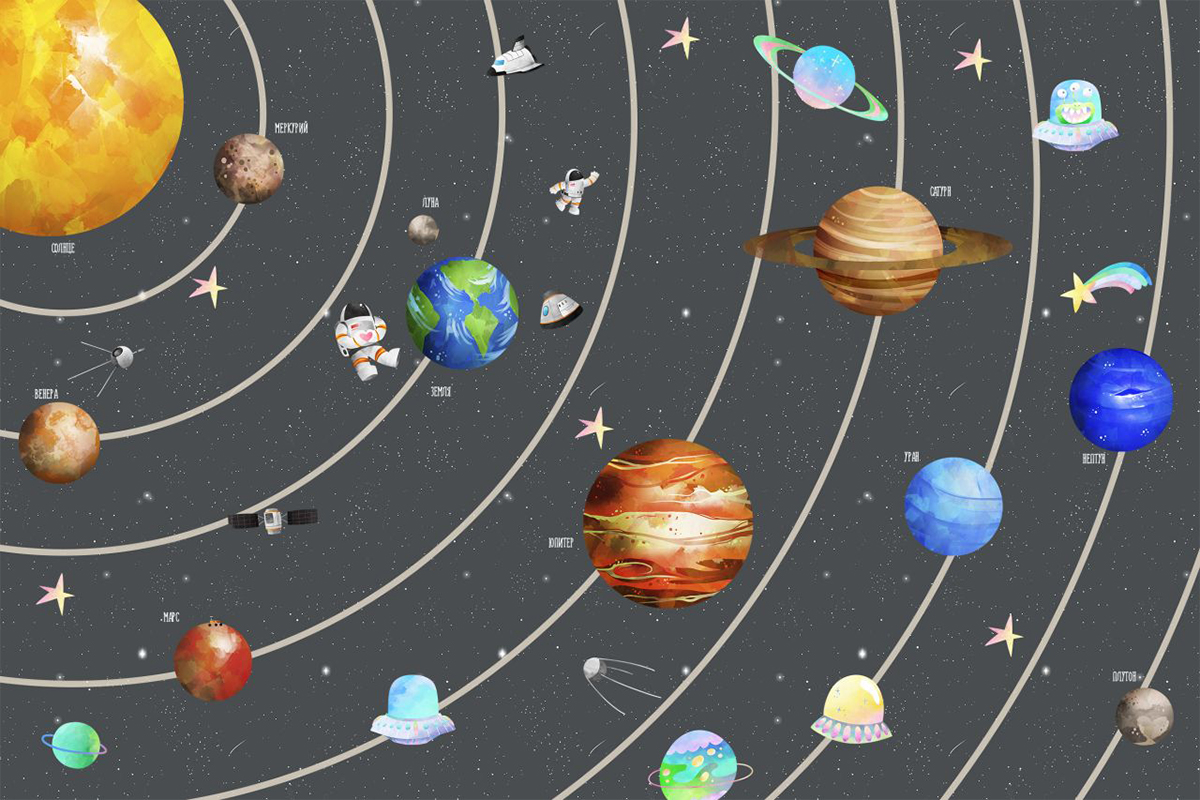 Печать обоев: Космический dark grey