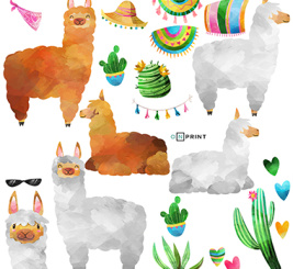 Наклейки с ламами – образец 1