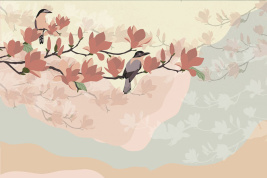 Магнолия с птицами – образец 2