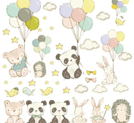 Наклейки с милыми зверьками – образец 1