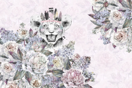 Львенок в цветах – образец 2