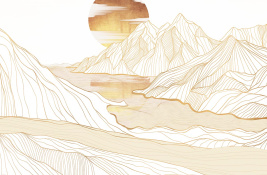 Золотое солнце и холмы – образец 2