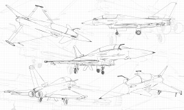 Airplane sketch grey – образец 2