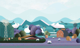 Деревня в синих тонах – образец 2