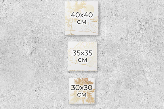 Печать обоев: LINE TREE GOLD CANVAS