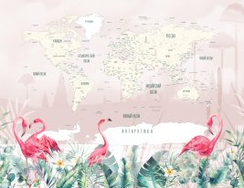 Карта с фламинго розовая – образец 2