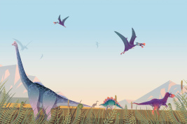 Мир динозавров голубой – образец 2