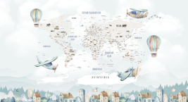 Карта с горами и самолетами – образец 2