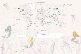 Mermaids sea pink leaf map – образец 2