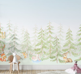 Cute watercolor forest – образец 1